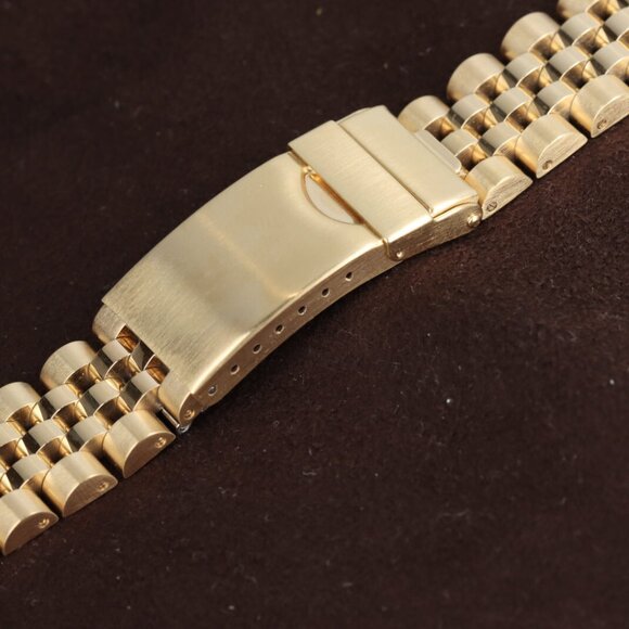 Hadley-Roma 20mm Gold Plated Solid Link Men's Watch Bracelet/Band, MB4215Y - Picture 1 of 4